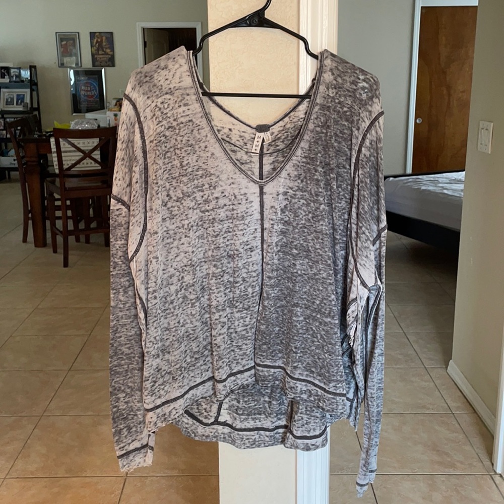 We The Free gray long sleeve tee